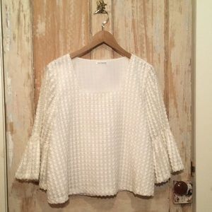 CLUB MANACO Boxy White Novelty Top